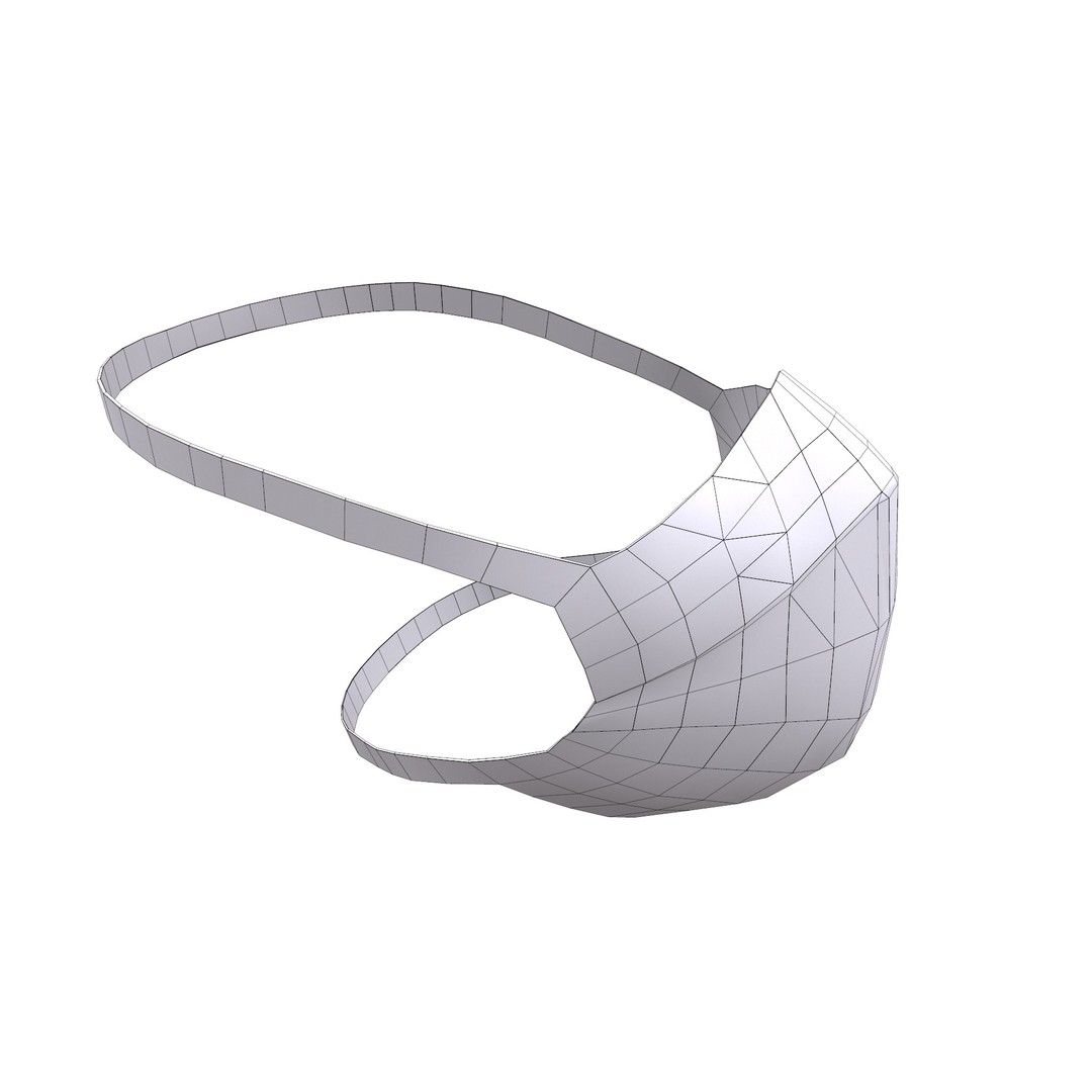 Disposable Surgical Mask 3D Model – Low Poly PBR Asset, FBX, OBJ - View 24