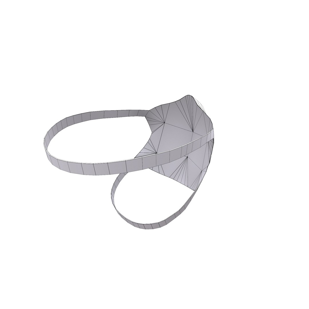 Disposable Surgical Mask 3D Model – Low Poly PBR Asset, FBX, OBJ - View 25