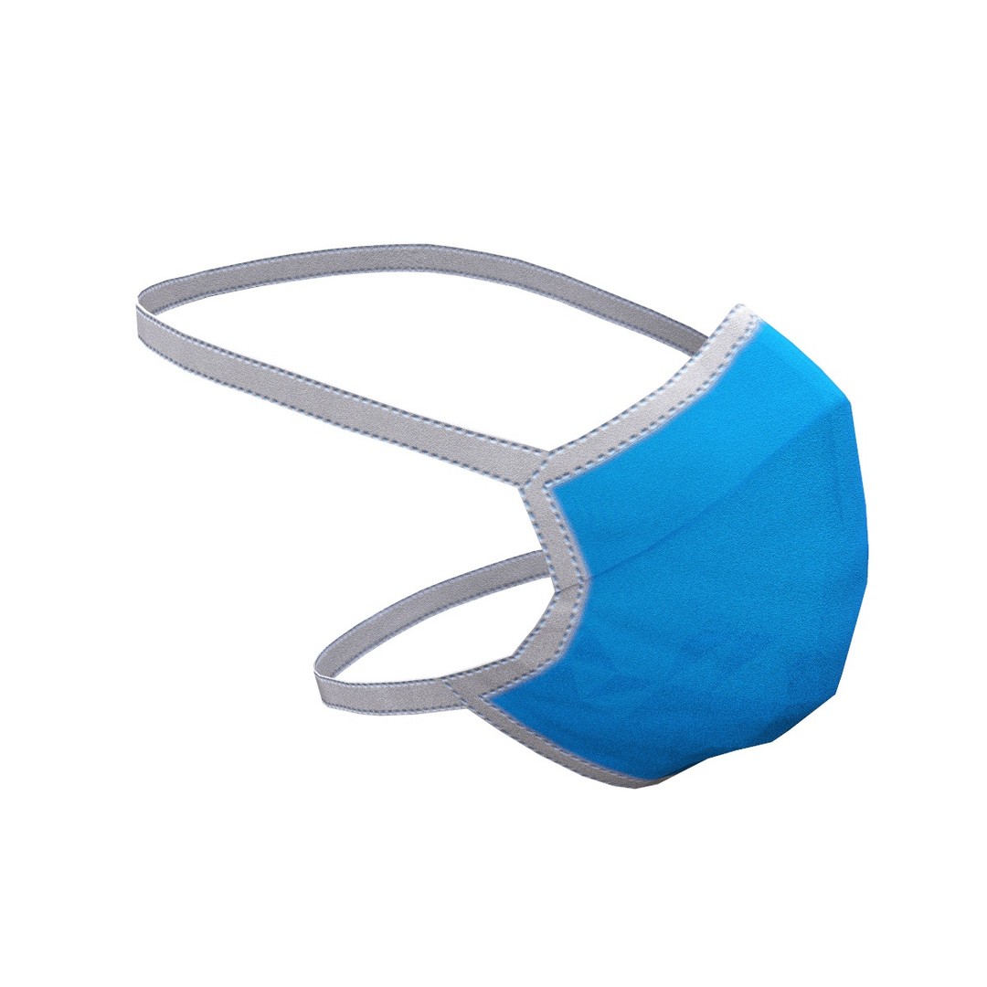 Disposable Surgical Mask 3D Model – Low Poly PBR Asset, FBX, OBJ - View 3