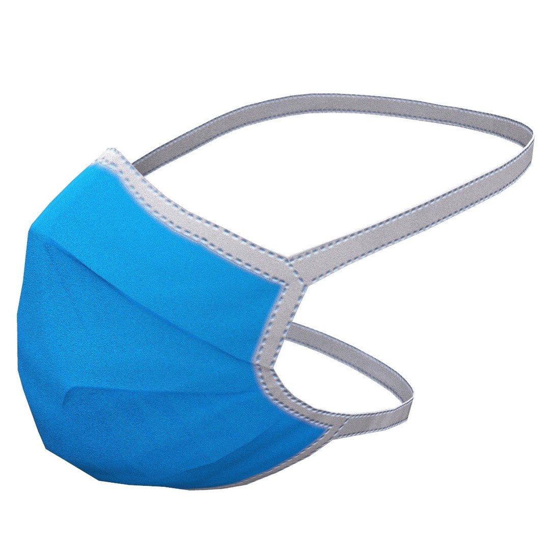 Disposable Surgical Mask 3D Model – Low Poly PBR Asset, FBX, OBJ - View 4