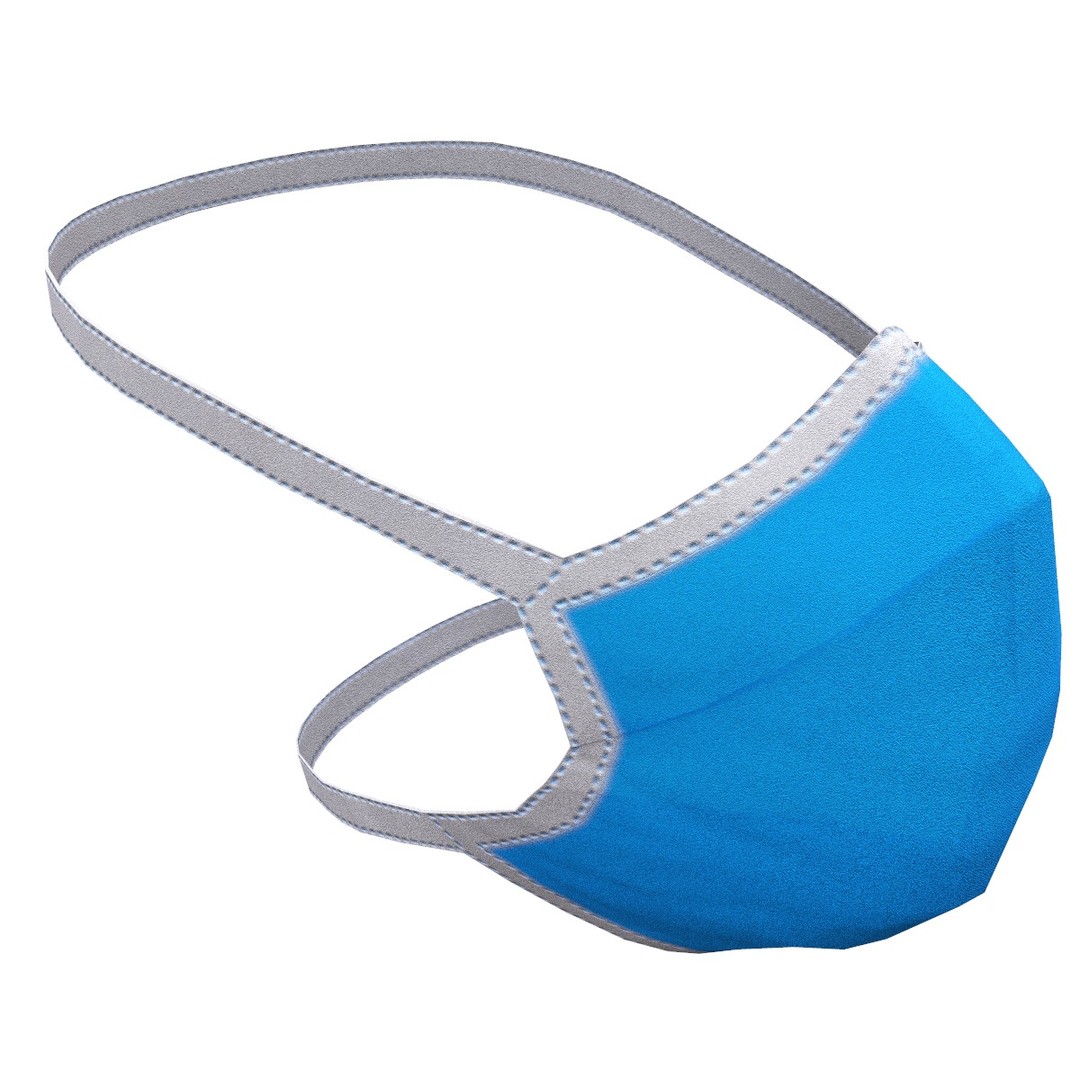 Disposable Surgical Mask 3D Model – Low Poly PBR Asset, FBX, OBJ - View 5