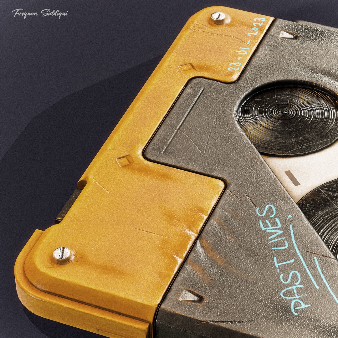 Sci-fi Retro Tape 3D Model – Low Poly PBR Game Asset, FBX