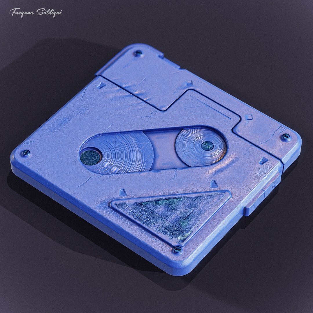 Sci-fi Retro Tape 3D Model – Low Poly PBR Game Asset, FBX - View 10