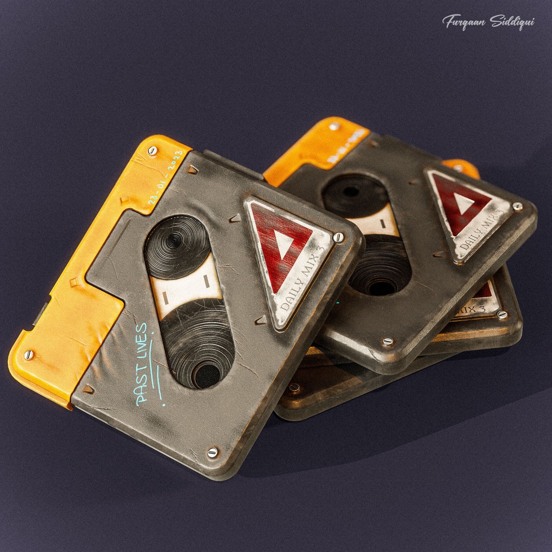 Sci-fi Retro Tape 3D Model – Low Poly PBR Game Asset, FBX - View 13