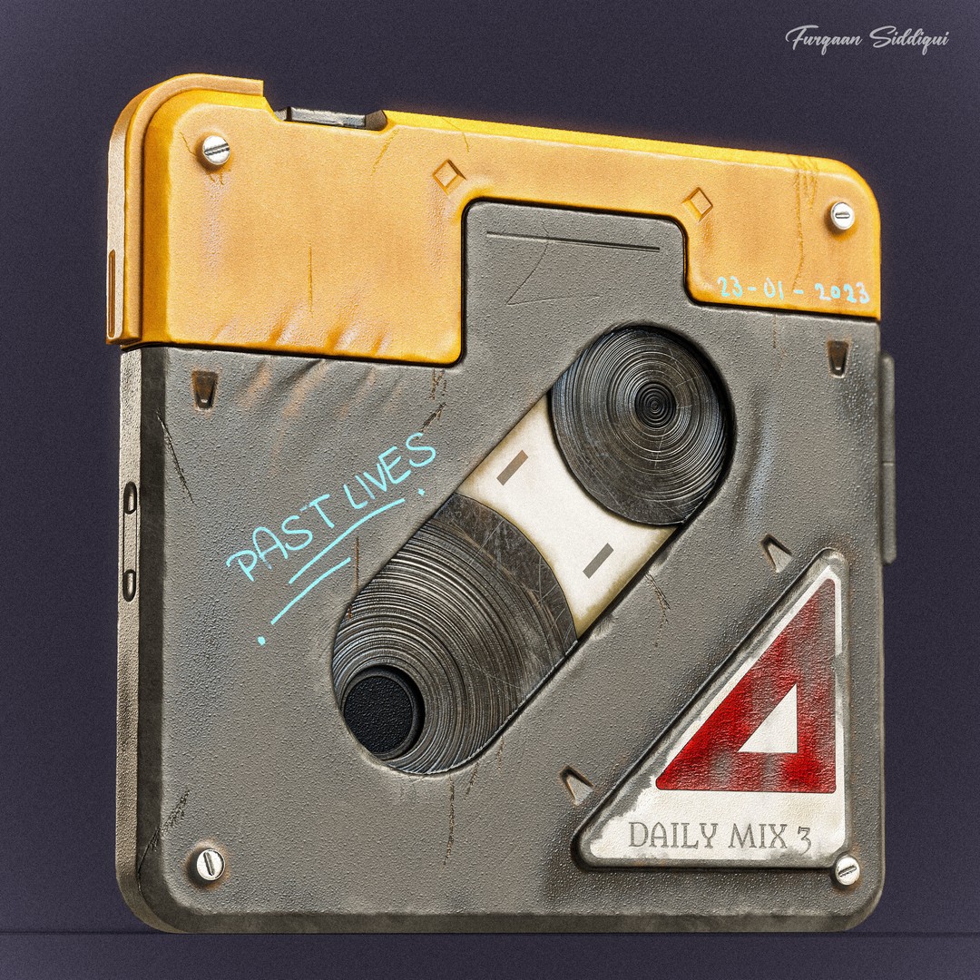Sci-fi Retro Tape 3D Model – Low Poly PBR Game Asset, FBX - View 3