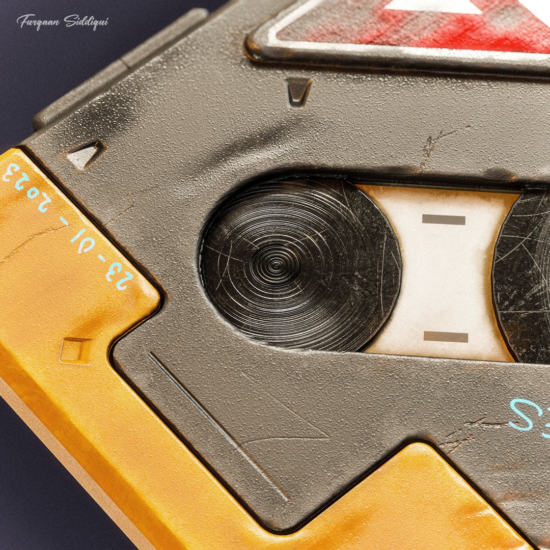Sci-fi Retro Tape 3D Model – Low Poly PBR Game Asset, FBX - View 6