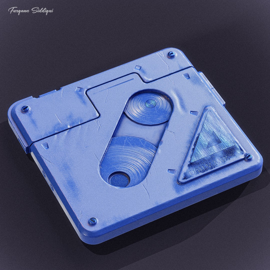 Sci-fi Retro Tape 3D Model – Low Poly PBR Game Asset, FBX - View 9