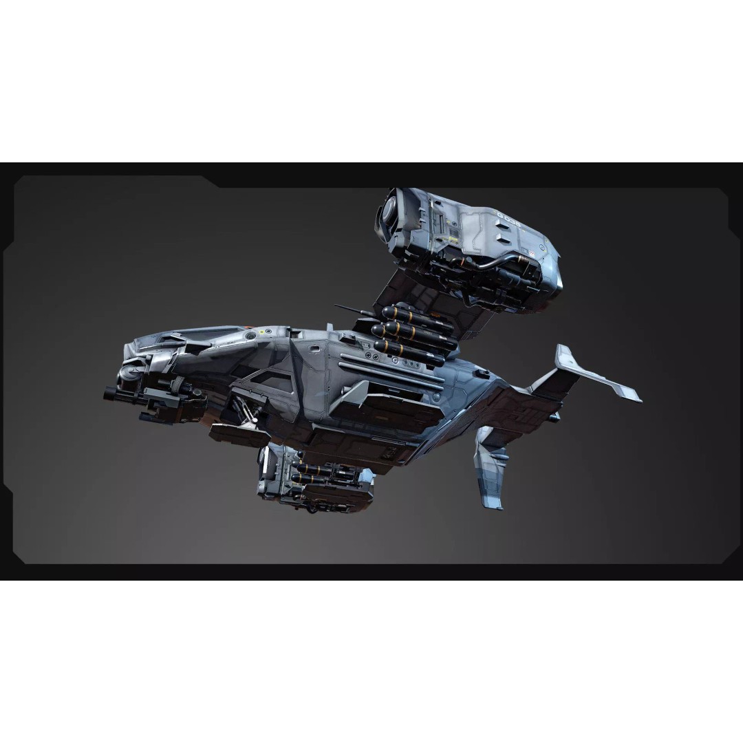 SF Heavy Military Dropship 3D Model – Low Poly Sci-Fi Aircraft, FBX - View 13