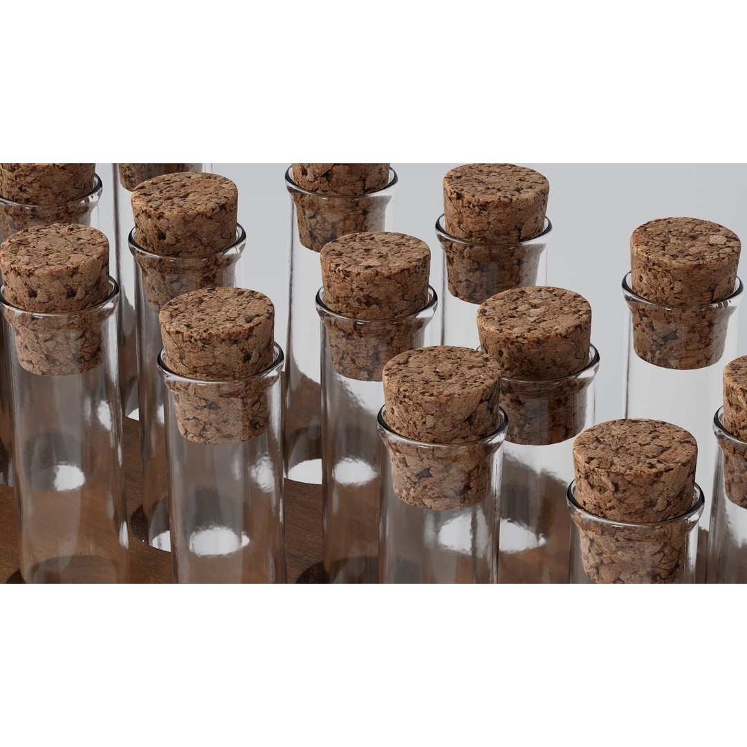 Wooden Test Tube Rack 3D Model – Vintage Laboratory Asset, FBX - View 11