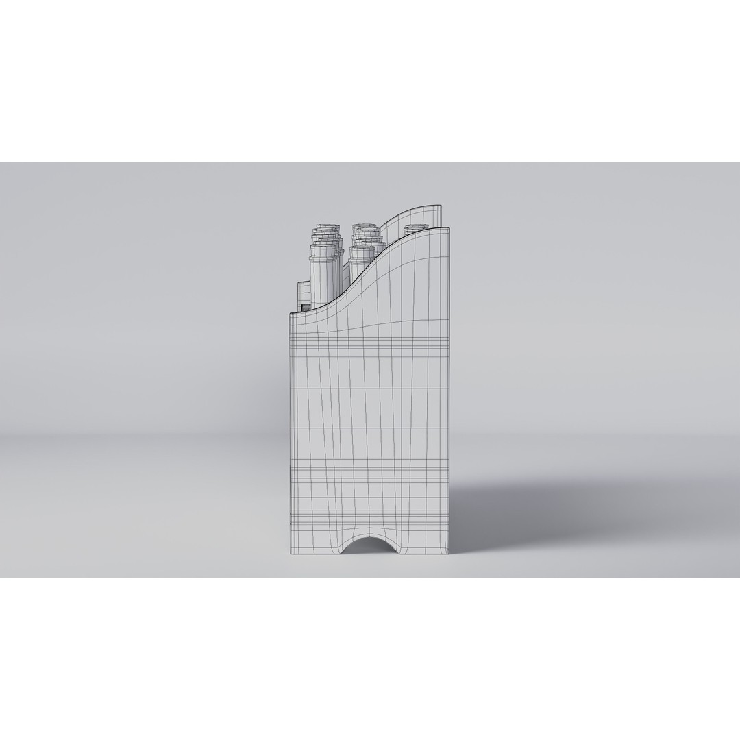 Wooden Test Tube Rack 3D Model – Vintage Laboratory Asset, FBX - View 18