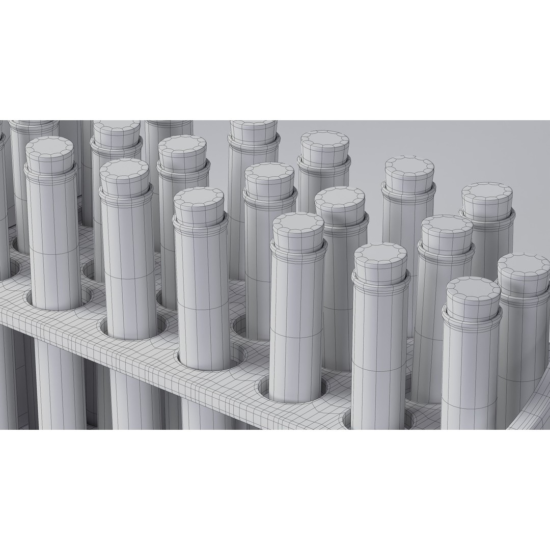 Wooden Test Tube Rack 3D Model – Vintage Laboratory Asset, FBX - View 23
