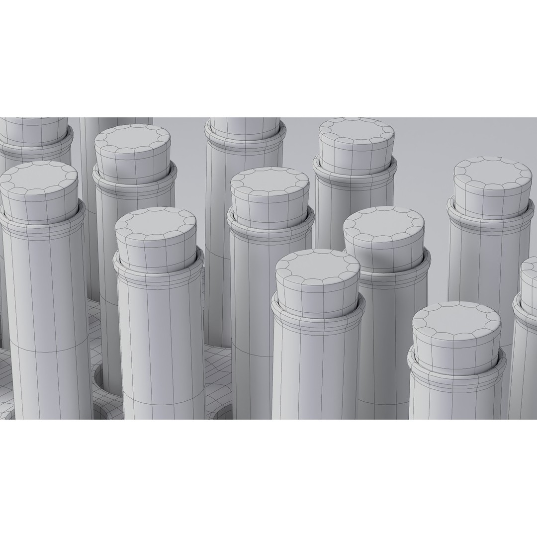 Wooden Test Tube Rack 3D Model – Vintage Laboratory Asset, FBX - View 24