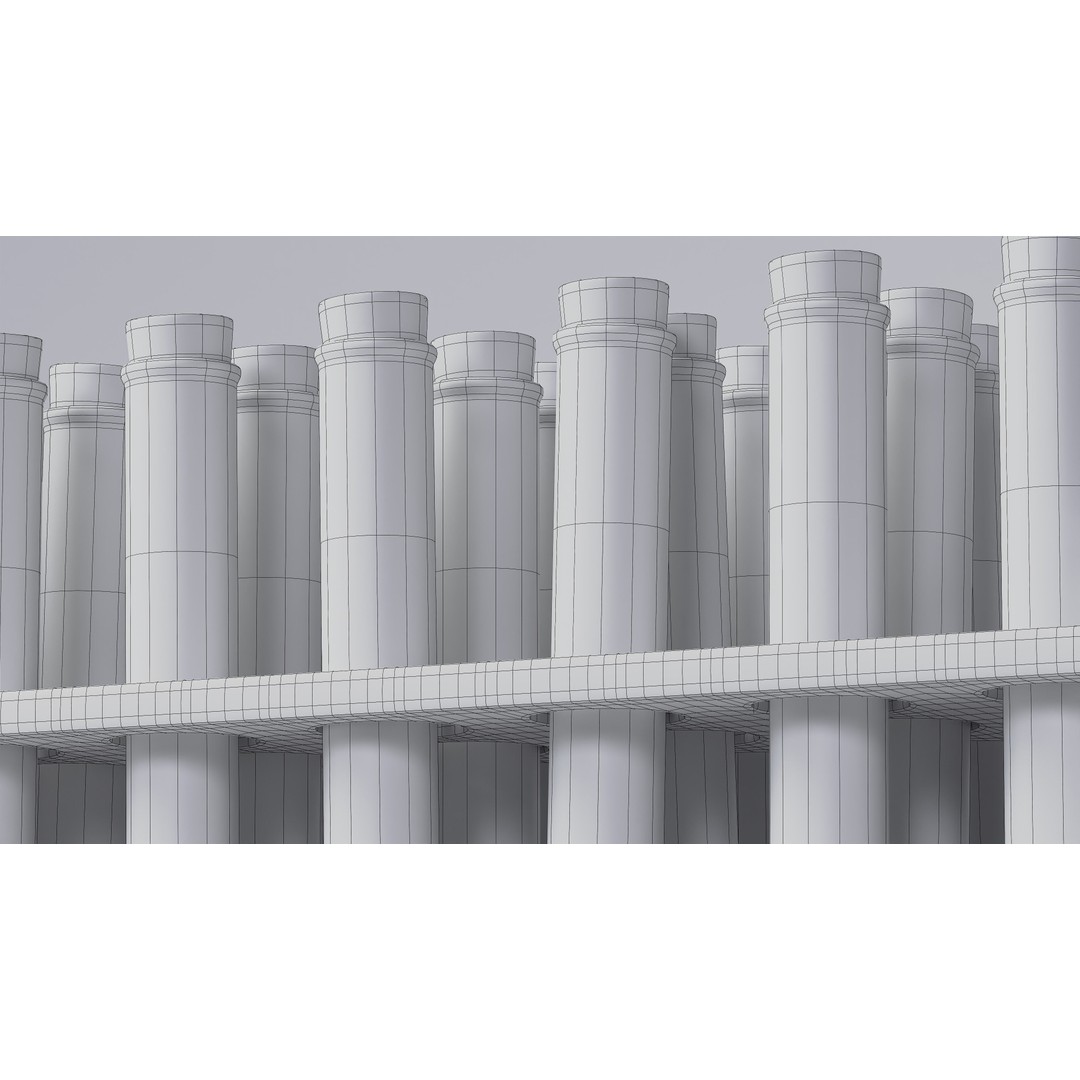 Wooden Test Tube Rack 3D Model – Vintage Laboratory Asset, FBX - View 25