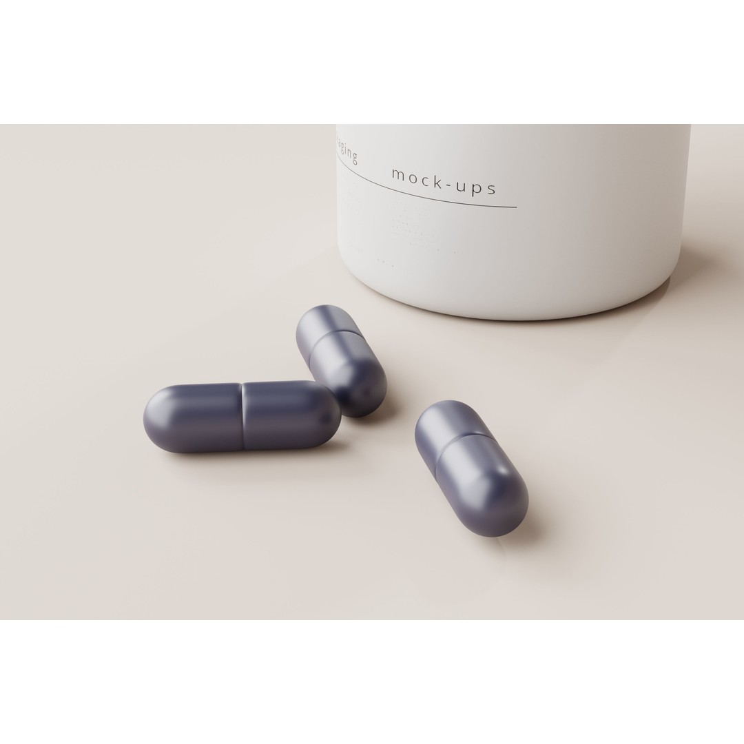 Capsules Bottle 3D Model – Low Poly Medical Asset, FBX & OBJ - View 6