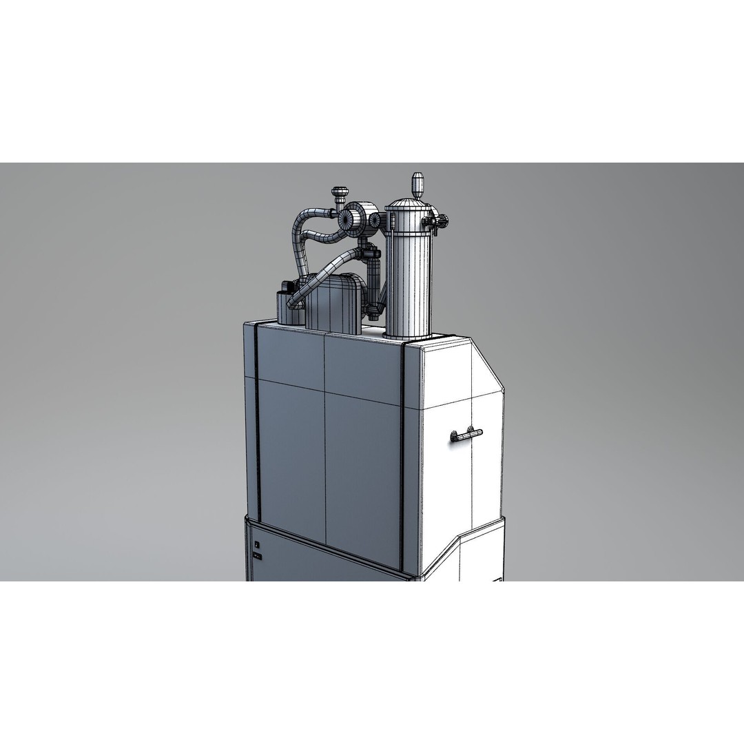 Tub Machine 3D Model – Retro Industrial Laboratory Asset, FBX