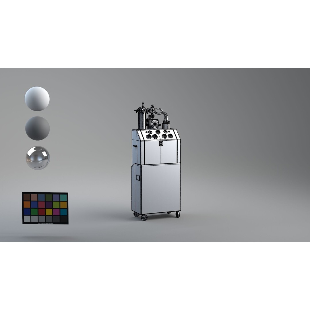 Tub Machine 3D Model – Retro Industrial Laboratory Asset, FBX - View 11