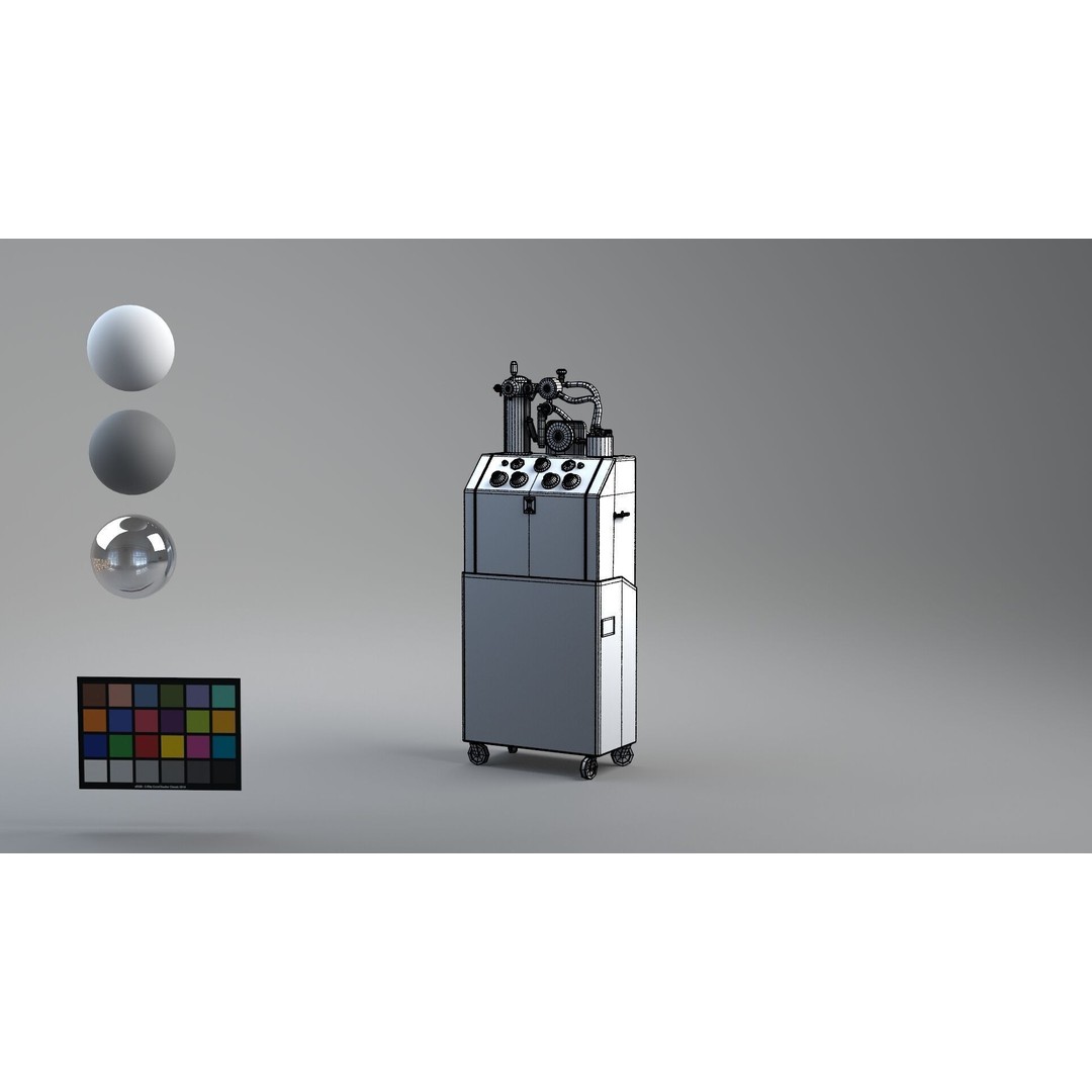 Tub Machine 3D Model – Retro Industrial Laboratory Asset, FBX - View 12