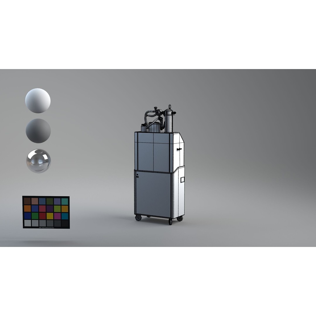 Tub Machine 3D Model – Retro Industrial Laboratory Asset, FBX - View 13