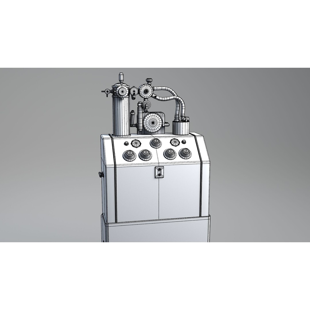 Tub Machine 3D Model – Retro Industrial Laboratory Asset, FBX - View 14