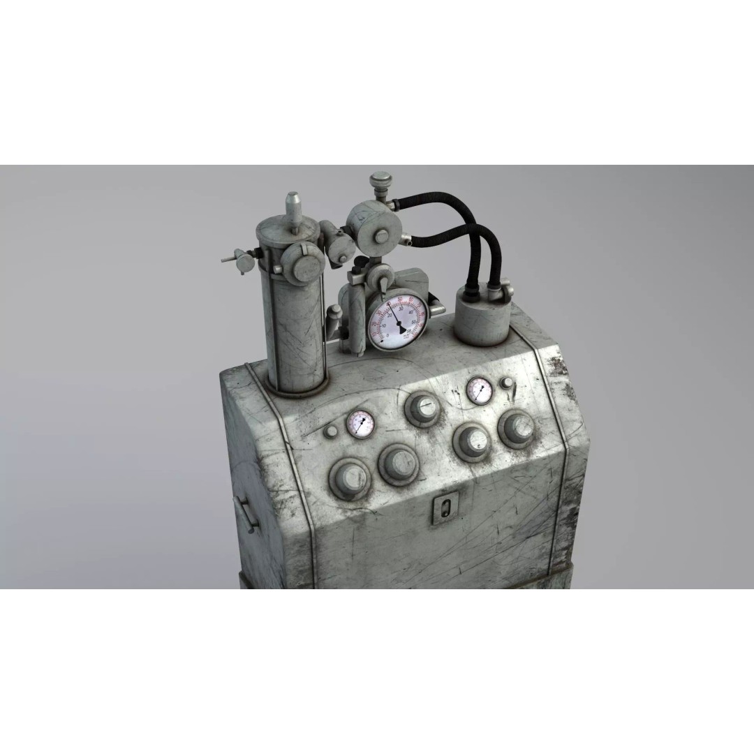Tub Machine 3D Model – Retro Industrial Laboratory Asset, FBX - View 2