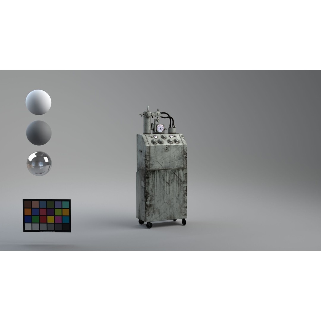 Tub Machine 3D Model – Retro Industrial Laboratory Asset, FBX - View 4