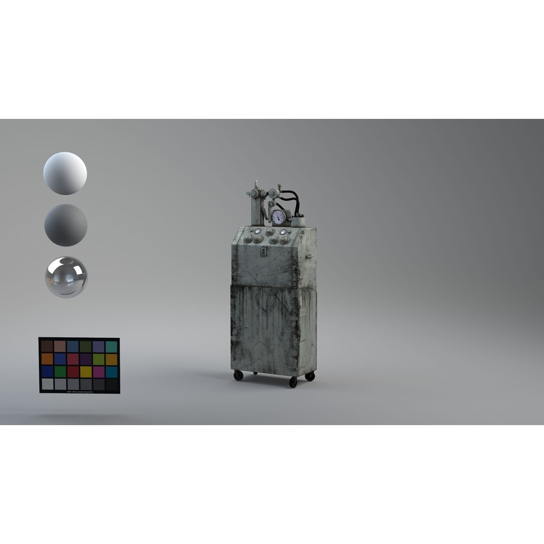 Tub Machine 3D Model – Retro Industrial Laboratory Asset, FBX - View 5