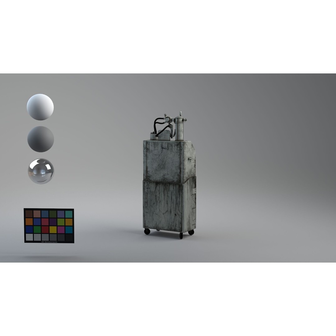 Tub Machine 3D Model – Retro Industrial Laboratory Asset, FBX - View 6