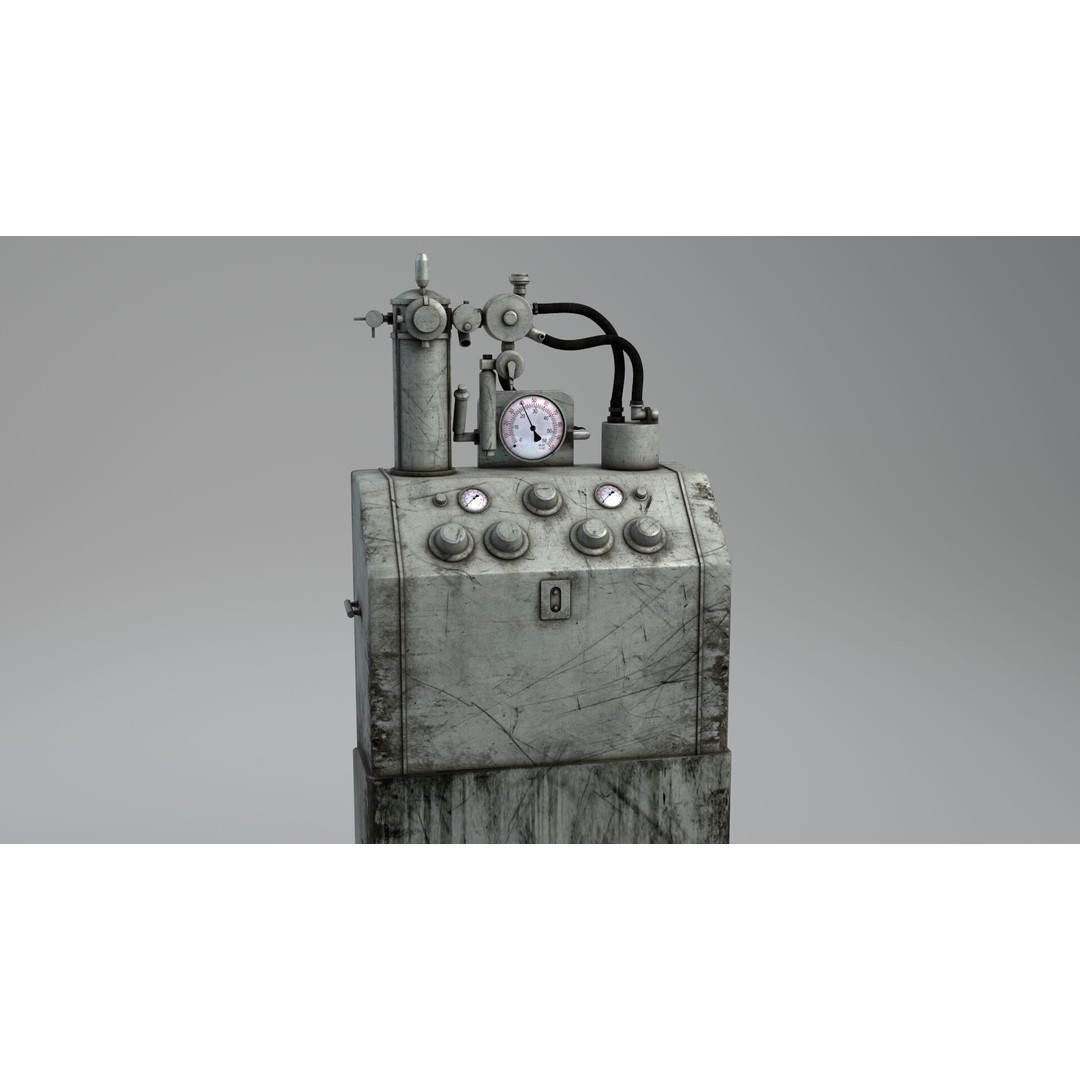 Tub Machine 3D Model – Retro Industrial Laboratory Asset, FBX - View 7