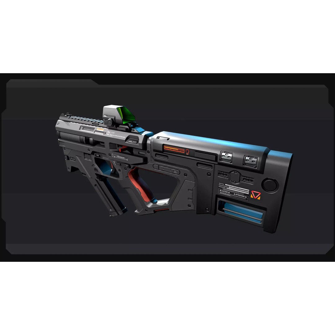 AK4 Machine Gun 3D Model – Low Poly Military Asset, FBX & OBJ - View 6