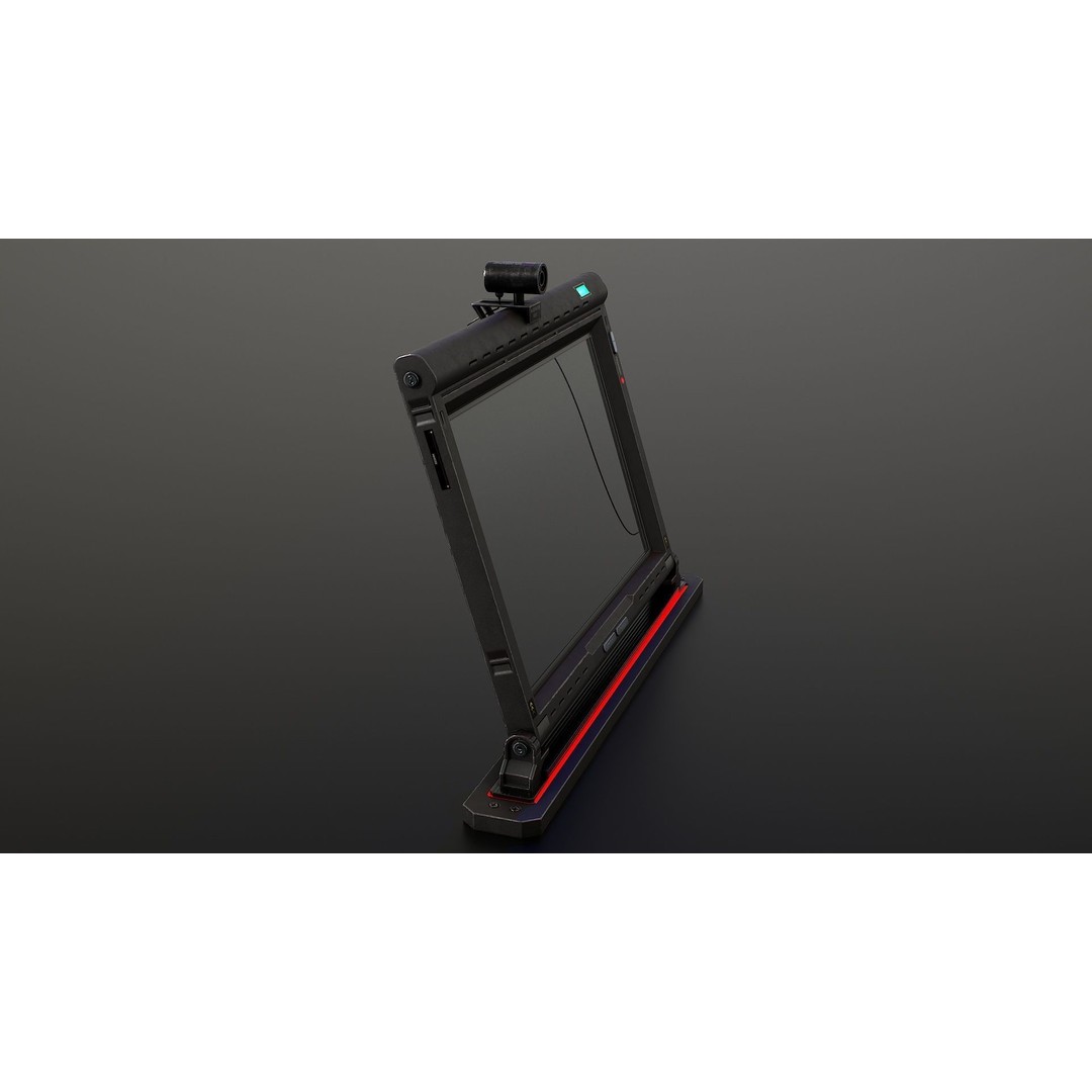Sci-Fi Display Monitor Screen 3D Model – Low Poly PBR Game Asset, FBX - View 11