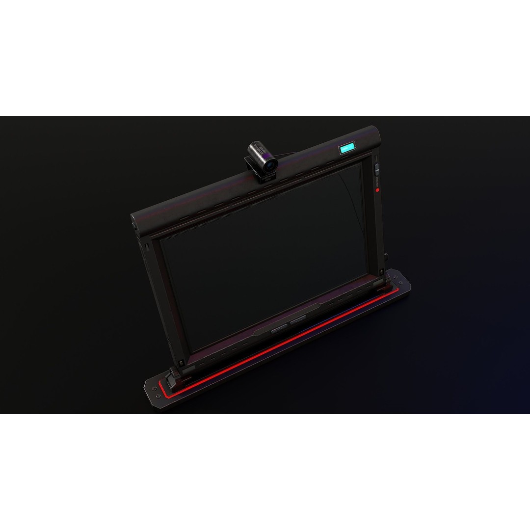 Sci-Fi Display Monitor Screen 3D Model – Low Poly PBR Game Asset, FBX - View 12