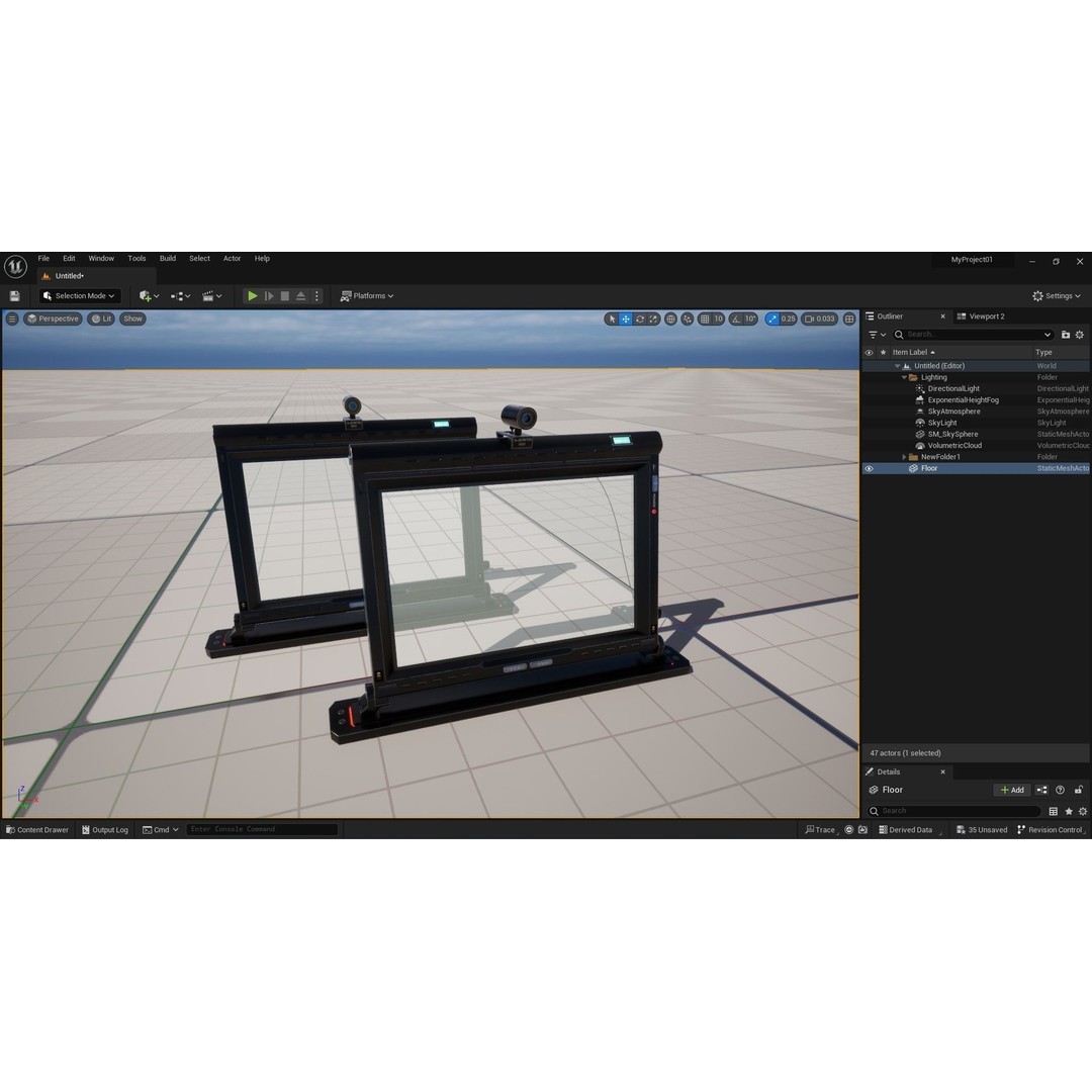 Sci-Fi Display Monitor Screen 3D Model – Low Poly PBR Game Asset, FBX - View 4