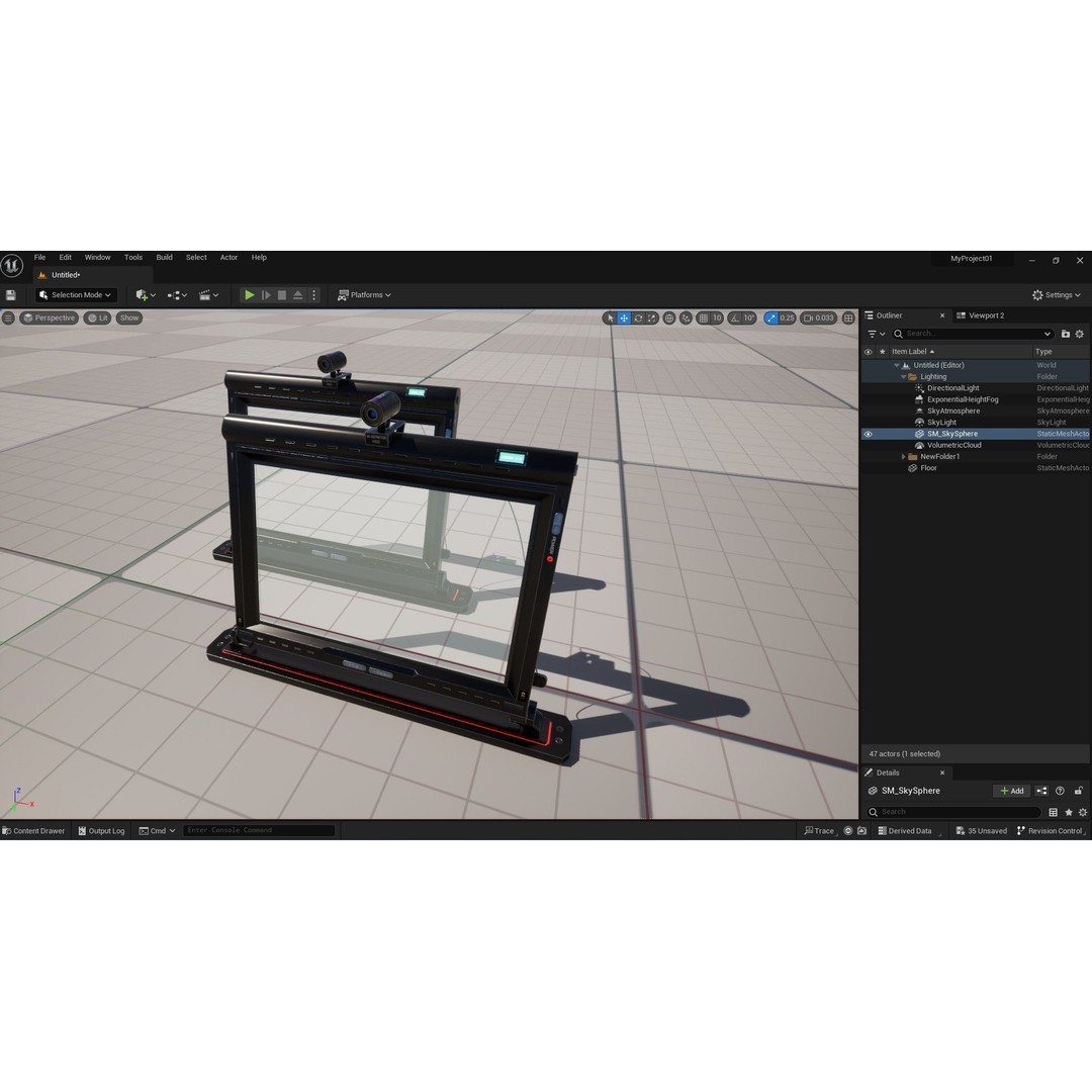 Sci-Fi Display Monitor Screen 3D Model – Low Poly PBR Game Asset, FBX - View 5