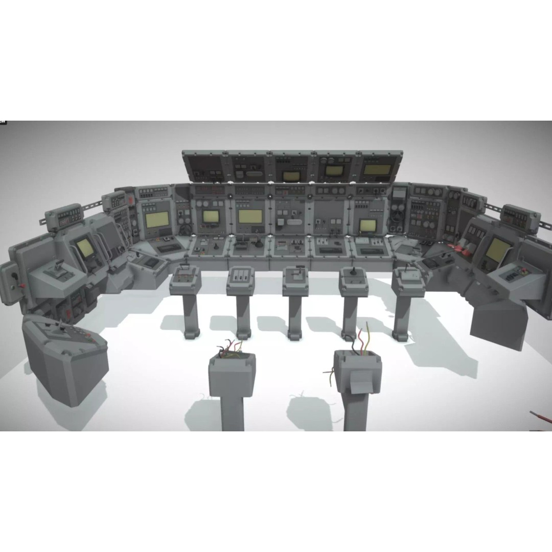 Low Switchboard 3D Model – Low Poly Rigged Asset for Science - View 2