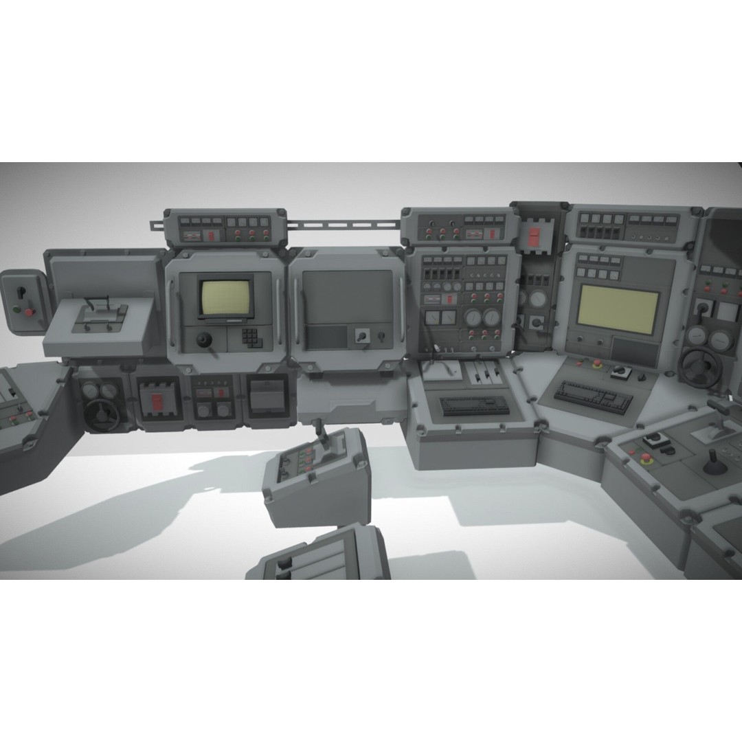 Low Switchboard 3D Model – Low Poly Rigged Asset for Science - View 3