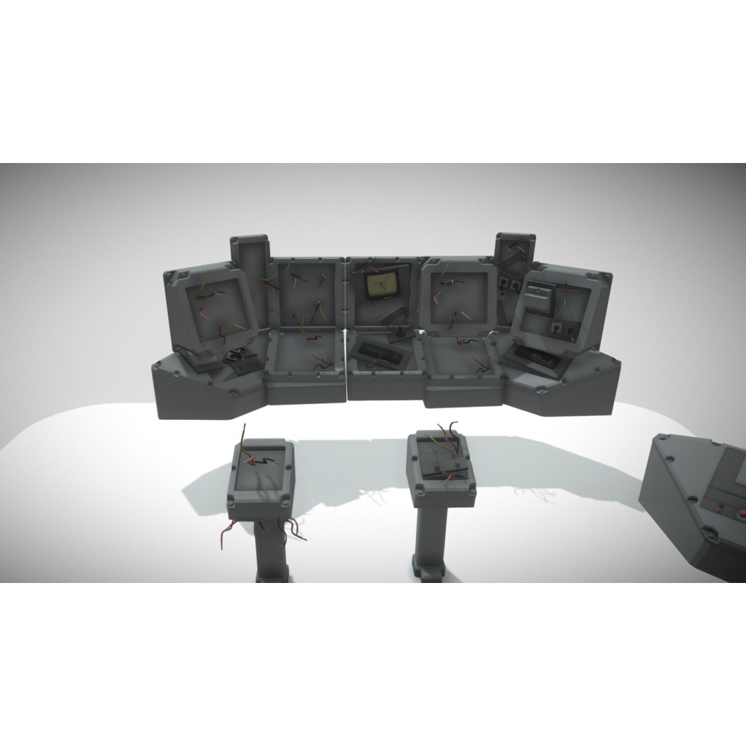 Low Switchboard 3D Model – Low Poly Rigged Asset for Science - View 4