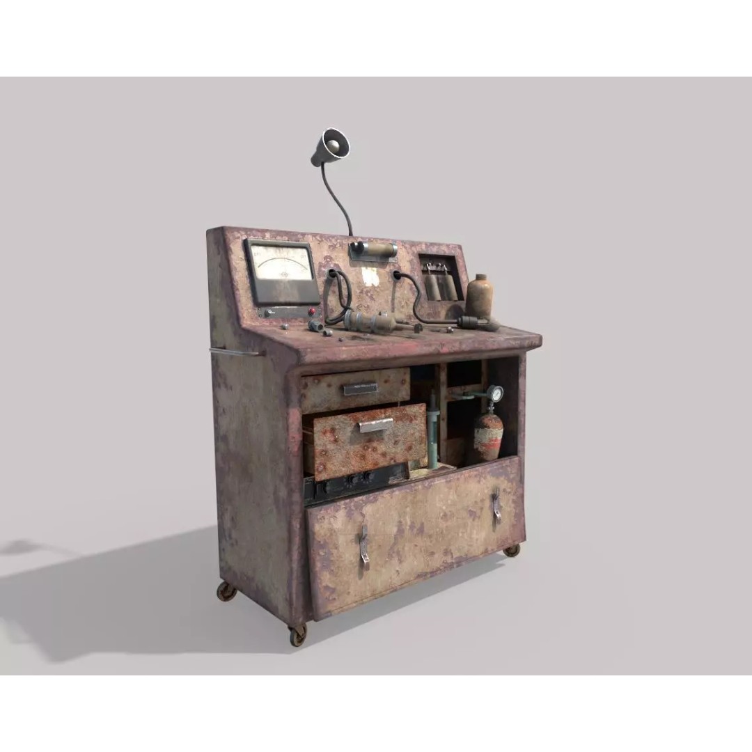 Abandoned Sanatorium Equipment 3D Model – Realistic PBR Asset, FBX - View 2