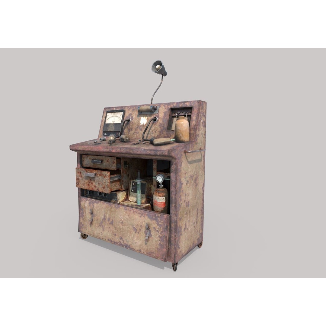 Abandoned Sanatorium Equipment 3D Model – Realistic PBR Asset, FBX - View 4