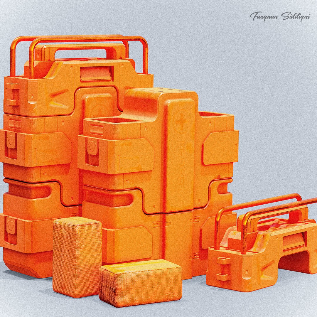 Sci-fi Med Kit 3D Model – Low Poly PBR Game Asset, FBX