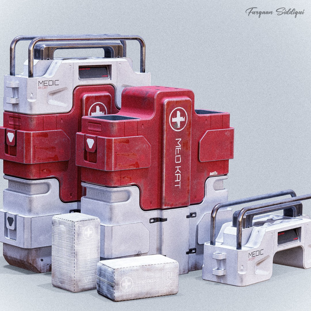 Sci-fi Med Kit 3D Model – Low Poly PBR Game Asset, FBX - View 12