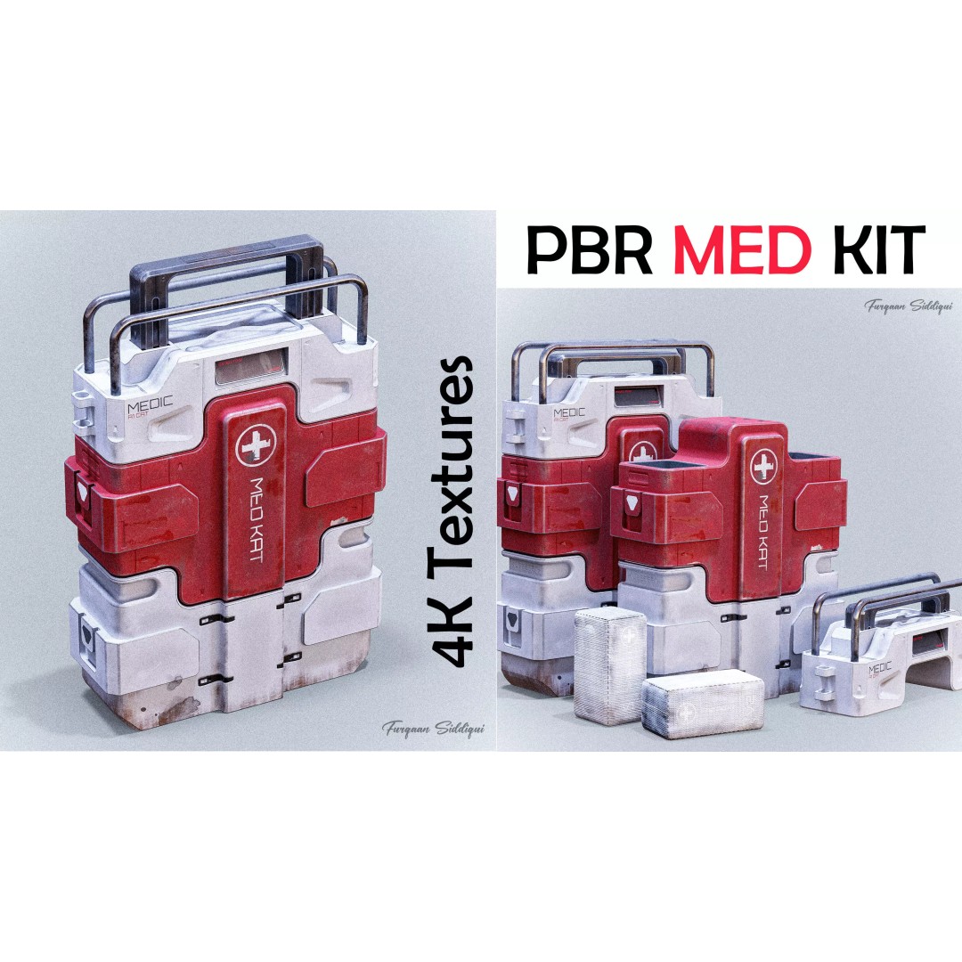 Sci-fi Med Kit 3D Model – Low Poly PBR Game Asset, FBX - View 2
