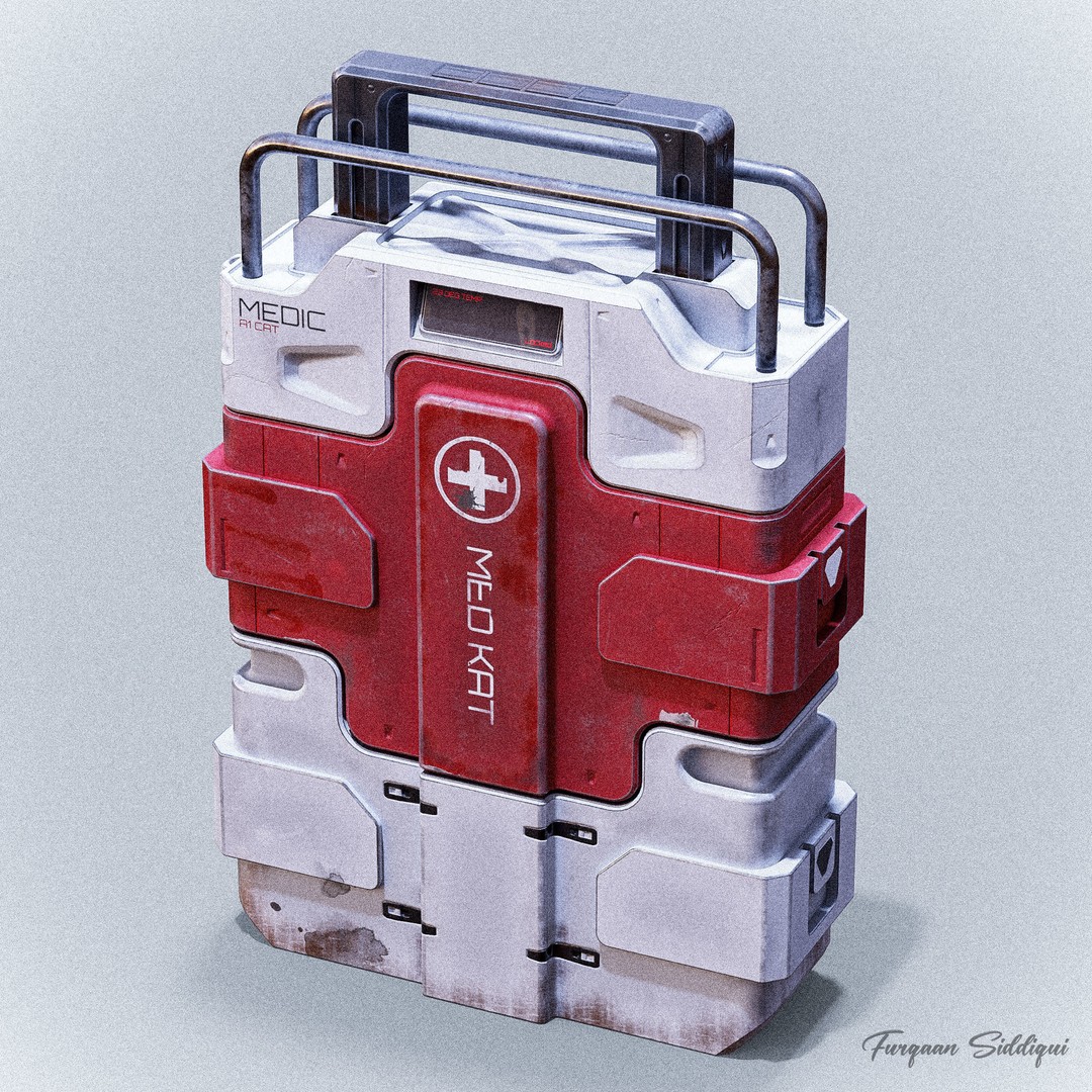 Sci-fi Med Kit 3D Model – Low Poly PBR Game Asset, FBX - View 4