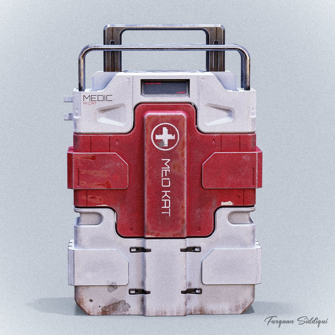 Sci-fi Med Kit 3D Model – Low Poly PBR Game Asset, FBX - View 5