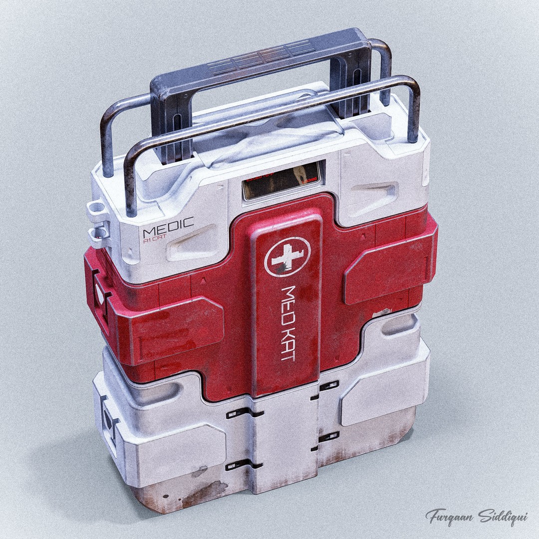 Sci-fi Med Kit 3D Model – Low Poly PBR Game Asset, FBX - View 6