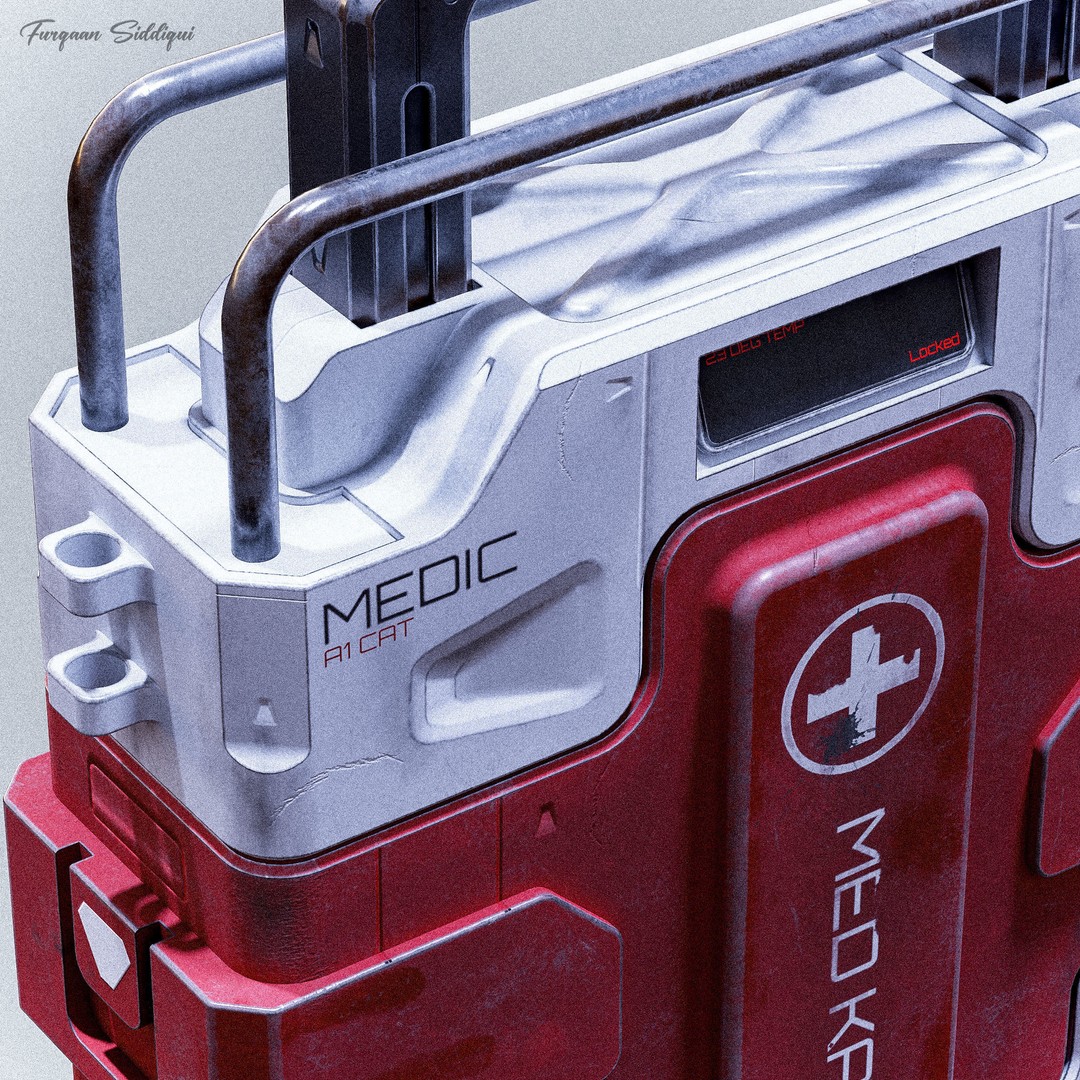 Sci-fi Med Kit 3D Model – Low Poly PBR Game Asset, FBX - View 8