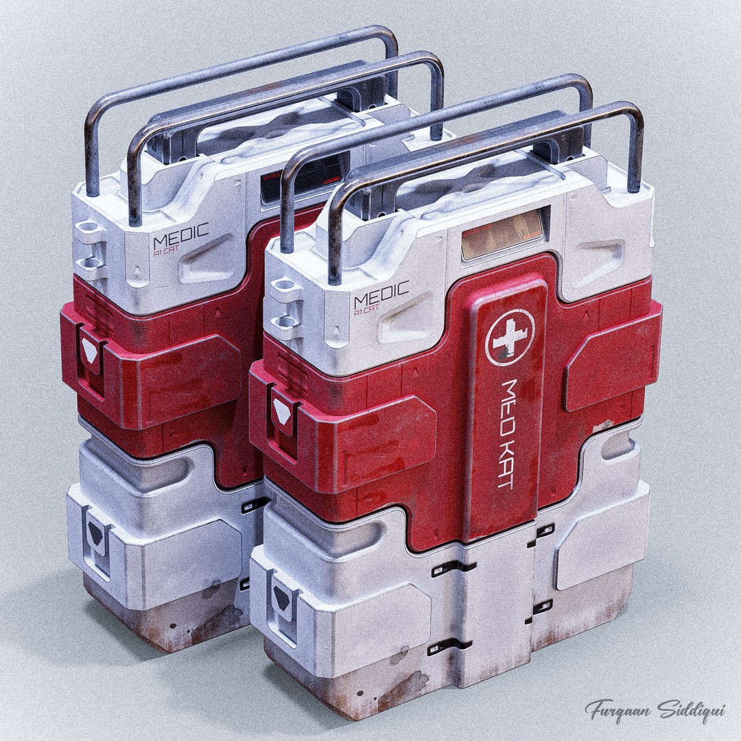 Sci-fi Med Kit 3D Model – Low Poly PBR Game Asset, FBX - View 9