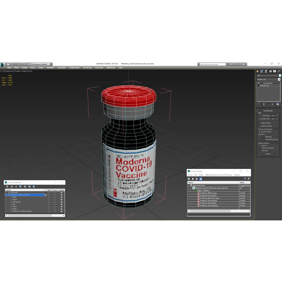Moderna Covid-19 Vaccine 3D Model – PBR Medical Asset, FBX - View 19