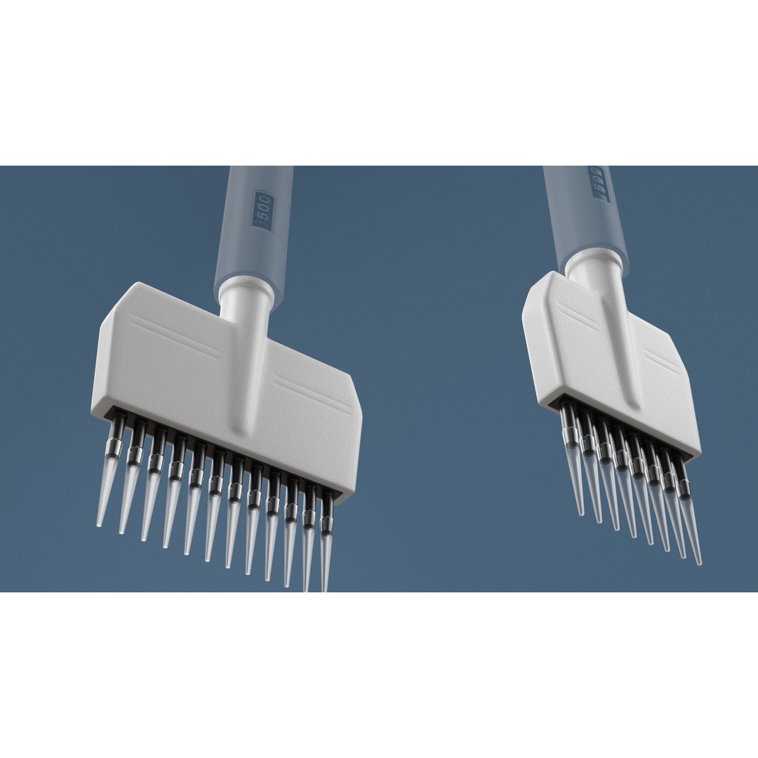 Pipette Bundle 3D Model – Medical Lab Equipment, FBX, OBJ - View 17
