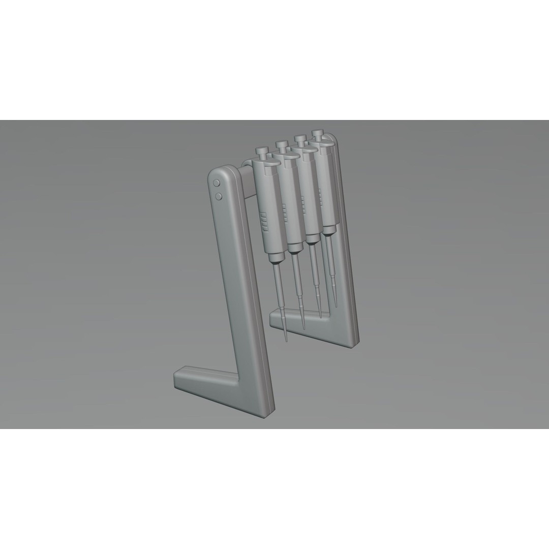 Pipette Bundle 3D Model – Medical Lab Equipment, FBX, OBJ - View 20