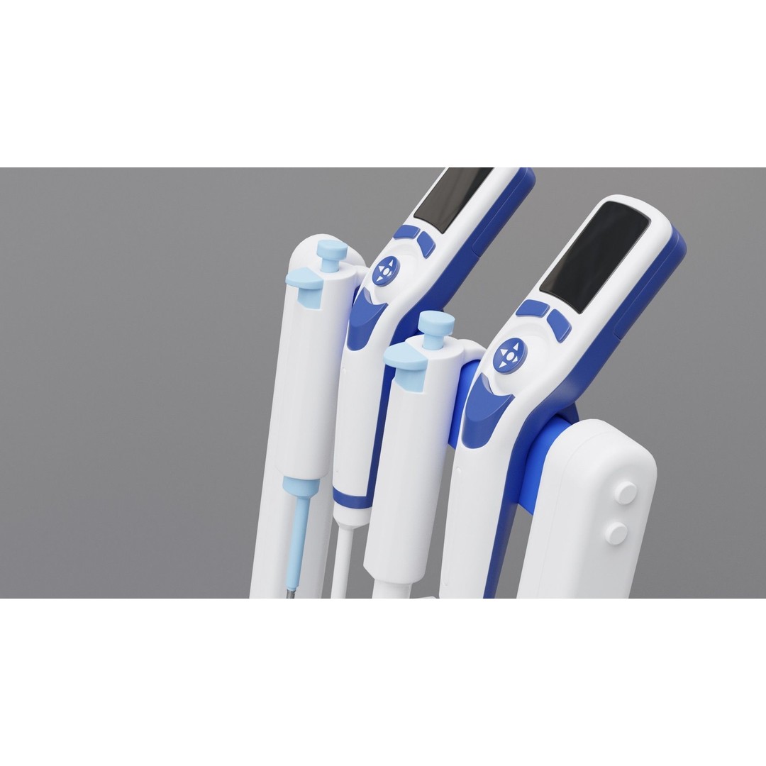 Pipette Bundle 3D Model – Medical Lab Equipment, FBX, OBJ - View 6